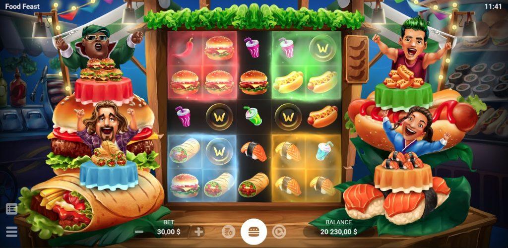 food feast slot screenshot by evoplay